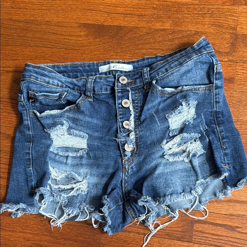 KanCan Distressed Denim Shorts
